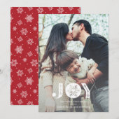 Snowflake Joy Full Bleed Kerstfoto Feestdagenkaart (Voorkant / Achterkant)