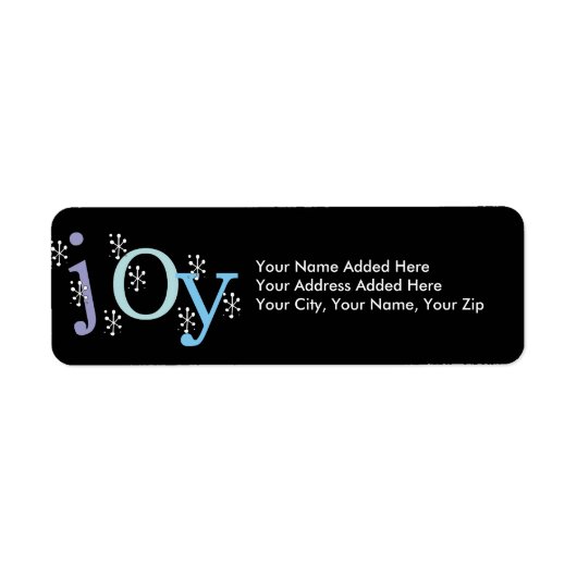 Snowflake Joy Holiday Retour Adreslabels Etiket (Voorkant)