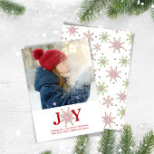Snowflake Joy-kerstfotokaart Cute 1 Foto Feestdagenkaart