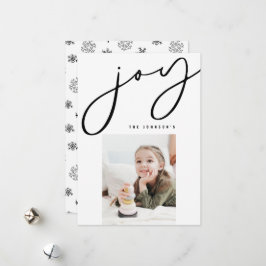 Snowflake Joy-minimalistische fotokerstkaart Feestdagenkaart