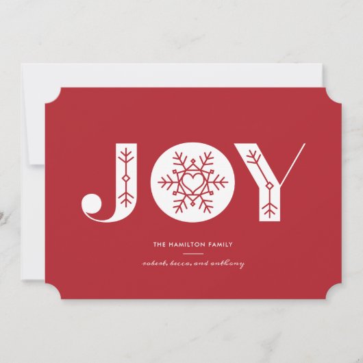 Snowflake Joy Moderne Kerst Kaarten (Voorkant)