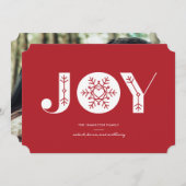 Snowflake Joy Moderne Kerst Kaarten (Voorkant / Achterkant)