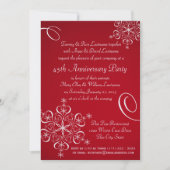 Snowflake Jubileum Party Rood Kaart (Voorkant)