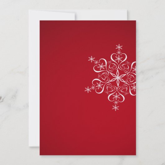 Snowflake Jubileum Party Rood Kaart (Achterkant)