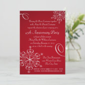 Snowflake Jubileum Party Rood Kaart (Staand voorkant)