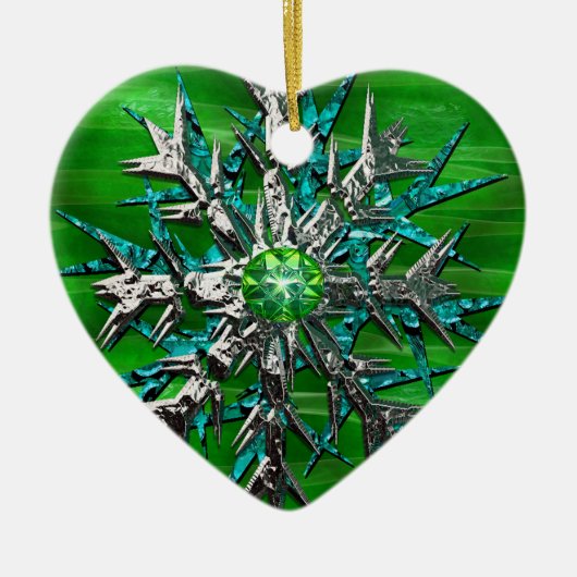 Snowflake Keller Keramisch Ornament (Voorkant)