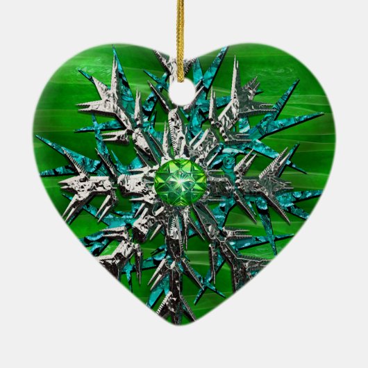 Snowflake Keller Keramisch Ornament (Achterkant)