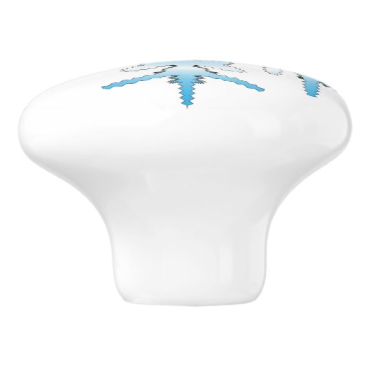 SNOWFLAKE KERAMISCHE KNOP (Zijkant)