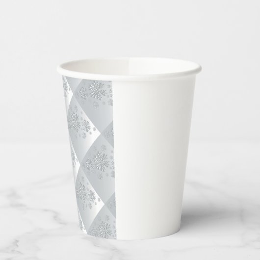 Snowflake kerst in grijs en wit* papieren bekers (Links)