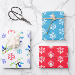 Snowflake kerst inpakpapier vel