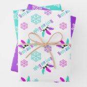 Snowflake kerst inpakpapier vel (In situ)