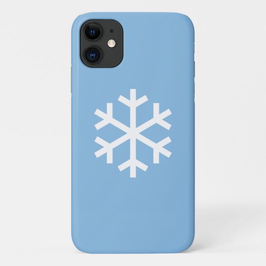 Snowflake kerstblauw iPhone 11 Hoesje (Achterkant)