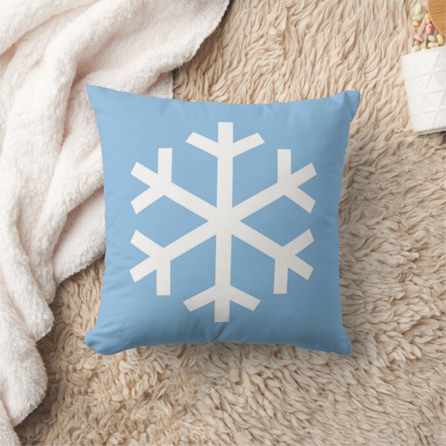 Snowflake-kerstblauw Sierkussen (Deken)