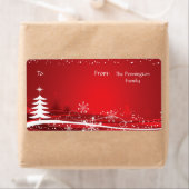 Snowflake kerstbomen vanaf cadeauplaats label (Insitu)
