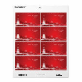 Snowflake kerstbomen vanaf cadeauplaats label (Full Sheet)