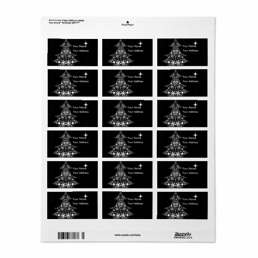 Snowflake kerstboom etiket (Full Sheet)