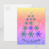 Snowflake kerstboom feestdagenkaart (Voorkant / Achterkant)