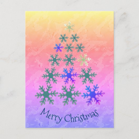 Snowflake kerstboom feestdagenkaart (Voorkant)