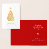 Snowflake kerstboom Folie Holidkaart Folie Kaarten (Display)