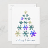 Snowflake kerstboom Merry Kerstfeestdag Feestdagenkaart (Voorkant / Achterkant)