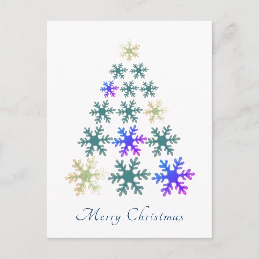 Snowflake kerstboom Merry Kerstfeestdag Feestdagenkaart (Voorkant)