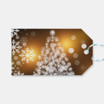 Snowflake kerstboom met gouden achtergrond