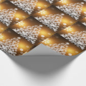 Snowflake kerstboom met gouden achtergrond cadeaupapier (Hoek)