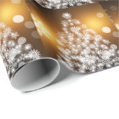 Snowflake kerstboom met gouden achtergrond cadeaupapier (Rol Hoek)