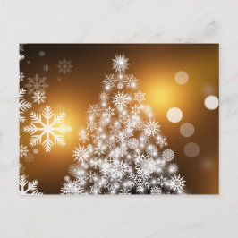 Snowflake kerstboom met gouden achtergrond feestdagenkaart