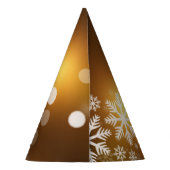 Snowflake kerstboom met gouden achtergrond feesthoedjes (Achterkant)