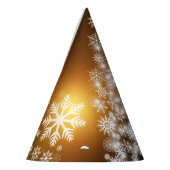 Snowflake kerstboom met gouden achtergrond feesthoedjes (Links)