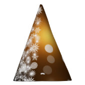 Snowflake kerstboom met gouden achtergrond feesthoedjes (Rechts)