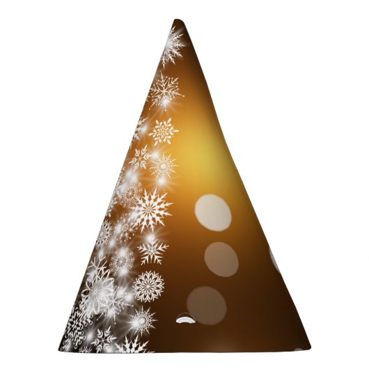 Snowflake kerstboom met gouden achtergrond feesthoedjes (Rechts)