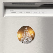 Snowflake kerstboom met gouden achtergrond magneet (Insitu (Vaatwasser))