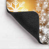 Snowflake kerstboom met gouden achtergrond muismat (Hoek)