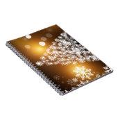 Snowflake kerstboom met gouden achtergrond notitieboek (Rechterzijde)