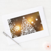 Snowflake kerstboom met gouden achtergrond rechthoekige sticker (Envelop)