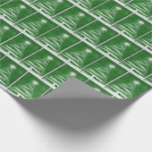 Snowflake kerstboom op groen cadeaupapier (Hoek)