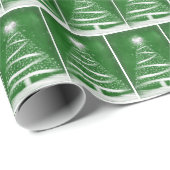 Snowflake kerstboom op groen cadeaupapier (Rol Hoek)