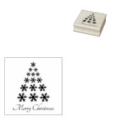 Snowflake kerstboom Stijlvolle Script Holiday Rubberstempel (Gestempeld)