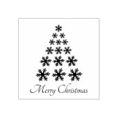 Snowflake kerstboom Stijlvolle Script Holiday Rubberstempel (Afrduk)