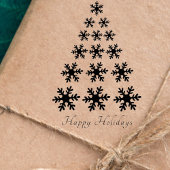 Snowflake kerstboom Stijlvolle Script Holiday Rubberstempel