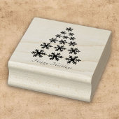 Snowflake kerstboom Stijlvolle Script Holiday Rubberstempel