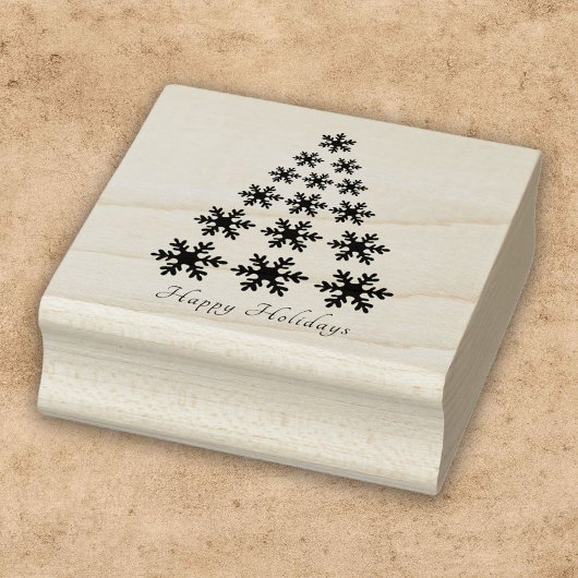 Snowflake kerstboom Stijlvolle Script Holiday Rubberstempel