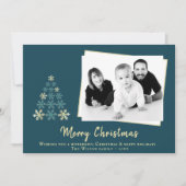 Snowflake kerstboomfamilie Foto Feestdagenkaart (Voorkant)
