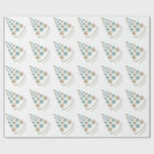 Snowflake kerstboomminimalistische feestdag cadeaupapier (Vlak)