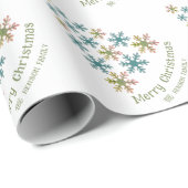 Snowflake kerstboomminimalistische feestdag cadeaupapier (Rol Hoek)