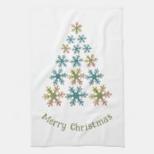 Snowflake kerstboomminimalistische feestdag theedoek (Verticaal)