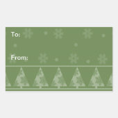 Snowflake-kerstboomrokken Rechthoekige Sticker (Voorkant)