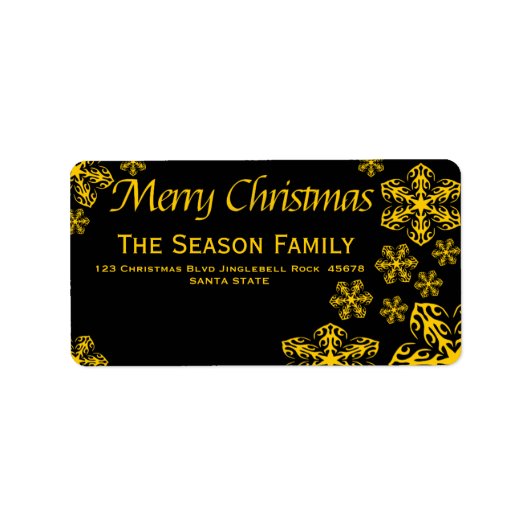 Snowflake-kerstbordetiket Etiket (Voorkant)